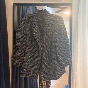 Women's Black and White Tweed Jacket/Blazer